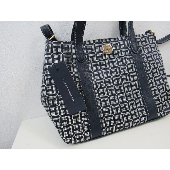 NWT Tommy Hilfiger Women's Fashion Monogram Small Bowler Bag - Light Stone/Tommy - Picture 3 of 9